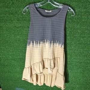 Gimmicks by BKE size small dip dyed tie dye cream and grey sleeveless